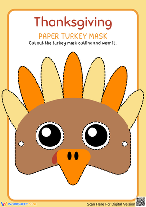 Thanksgiving Turkey Mask Template – Printable Craft for Kids
