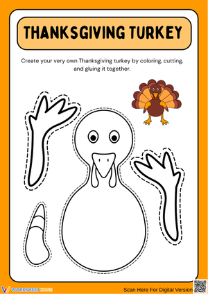 Printable Build-a-Turkey Craft for Kids – Thanksgiving Activity