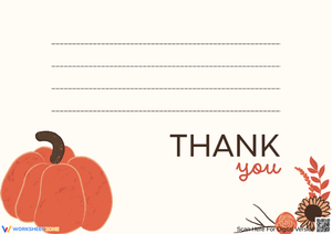 Pumpkin Thanksgiving Thank-You Writing Card