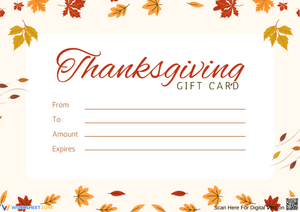 Printable Thanksgiving Gift Card Template