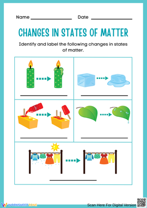Fun Changes in States of Matter Worksheet for Kids