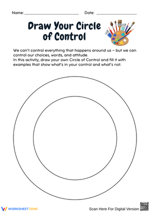 Draw Your Circle of Control Worksheet