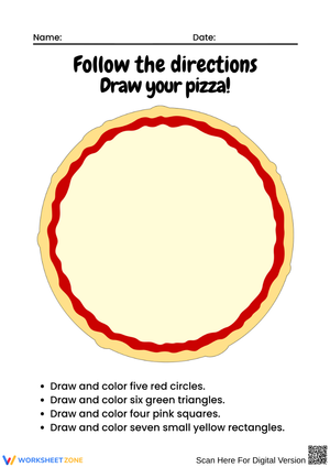 Follow the Directions – Draw Your Pizza Worksheet