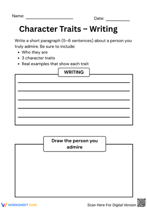 Character Traits – Writing About Someone You Admire