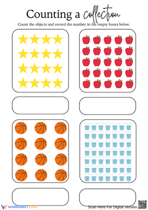 Counting to 30 Worksheet – Fun Object Counting Activity