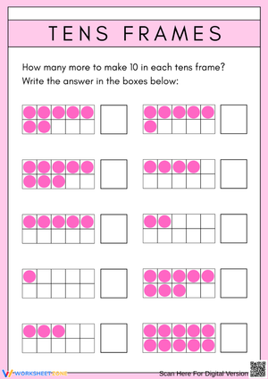 Tens Frames – Make 10 Worksheet