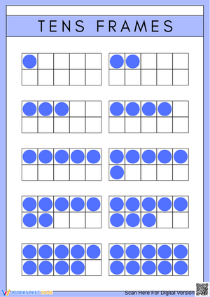 Tens Frames Counting Worksheet for Kids
