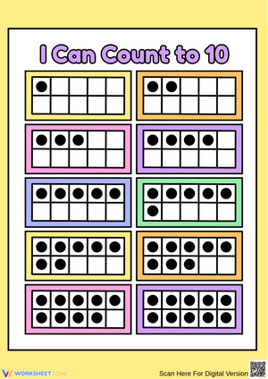 I Can Count to 10 Tens Frame Worksheet