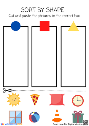 Sort by Shape – Cut and Paste Worksheet
