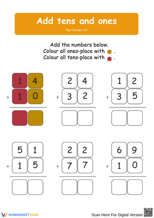 Add Tens and Ones Worksheet