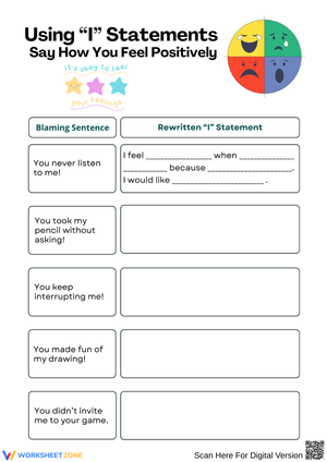 Using “I” Statements – Say How You Feel Positively