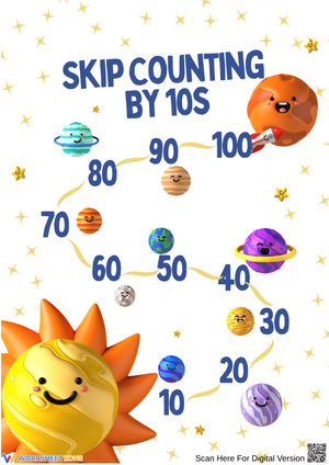 Skip Counting by 10s – Space Adventure Poster