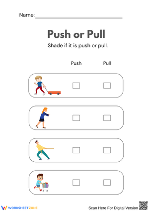 Push or Pull – Shade the Box Activity