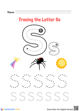 Trace uppercase and lowercase S