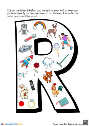 Letter R Phonics Poster – Cut and Display Beginning Sounds