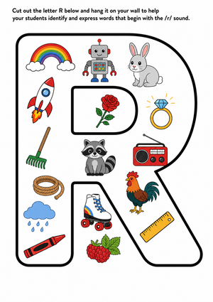 Letter R Phonics Poster – Cut and Display Beginning Sounds