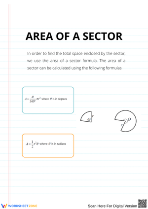 Area of a Sector Worksheet – Geometry Practice