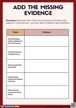 Add the Missing Evidence – Write Strong Supporting Evidence