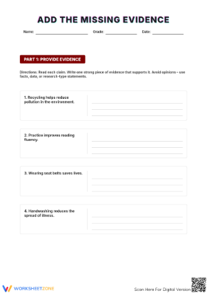 Add the Missing Evidence – Write Strong Supporting Evidence