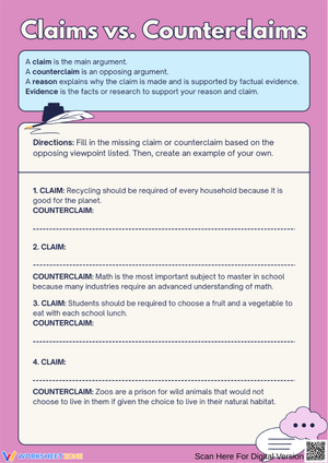 Claims vs. Counterclaims – Argument Writing Practice