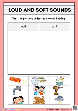 Loud and Soft Sounds – Picture Sorting Activity