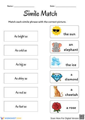 Simile Match – Fun Picture Comparison Activity