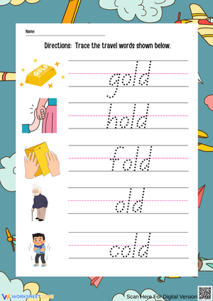 -old Word Family Tracing Worksheet