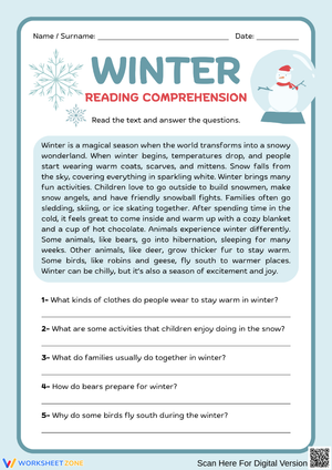 The Snowy Day Worksheets – Fun Winter Learning Activities