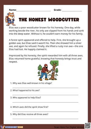 Reading Comprehension: The Honest Woodcutter