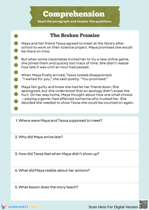 The Broken Promise – Reading Comprehension