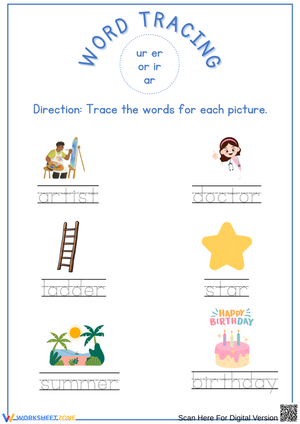  Word Tracing Worksheet