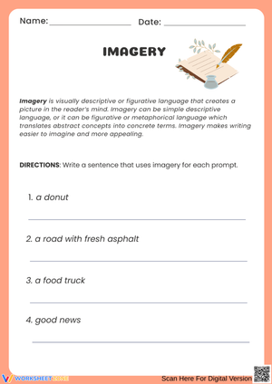 Imagery Writing Practice: Create Vivid, Descriptive Sentences