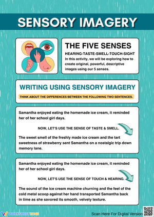 Sensory Imagery Writing Worksheet