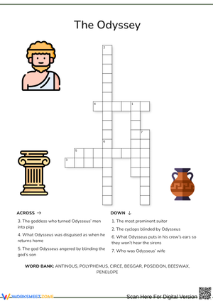 The Odyssey Crossword Puzzle Worksheet