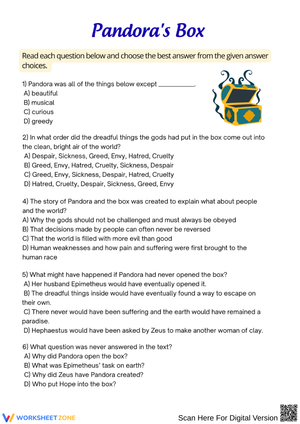 Pandora’s Box Multiple-Choice Worksheet