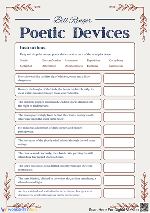 Poetic Devices Bell Ringer Worksheet