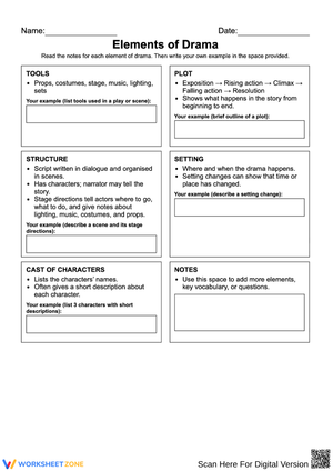 Elements of Drama Worksheet