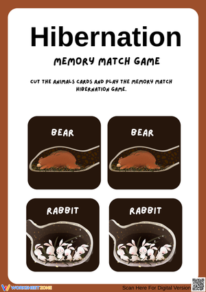 Hibernating Animals Memory Match Cards