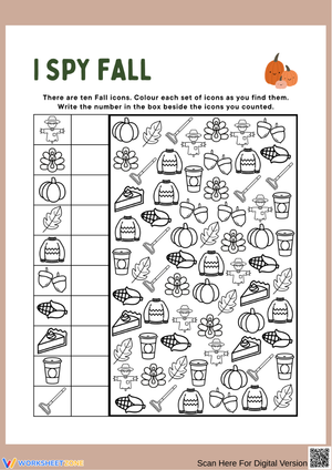 I Spy Fall Counting Worksheet