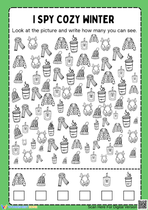 Printable I Spy Cozy Winter Worksheet