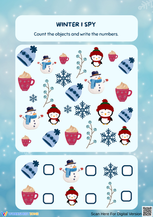 Winter I Spy – Count and Write Worksheet