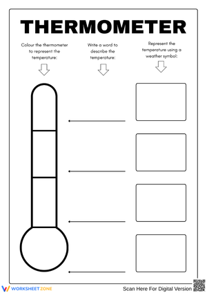 Printable Thermometer Temperature Worksheet