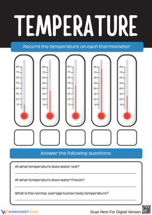 Temperature Reading & Science Facts Worksheet