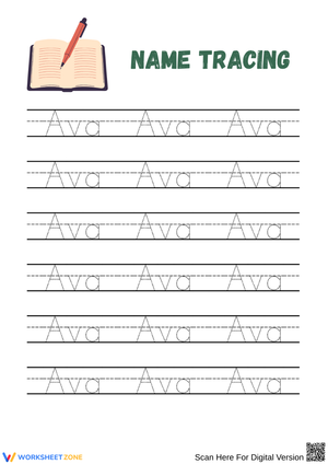 Ava Name Tracing Worksheet