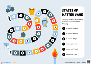 States of Matter Board Game Worksheet