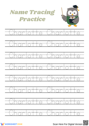 Charlotte Name Tracing Worksheet