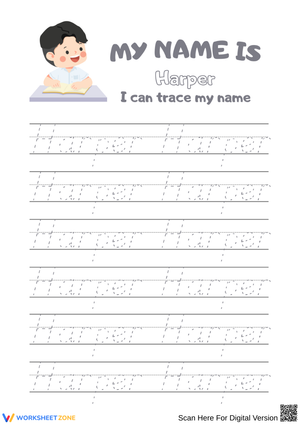 Trace My Name Worksheet – Harper