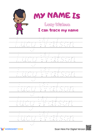 Printable Lucy Watson Name Tracing Worksheet