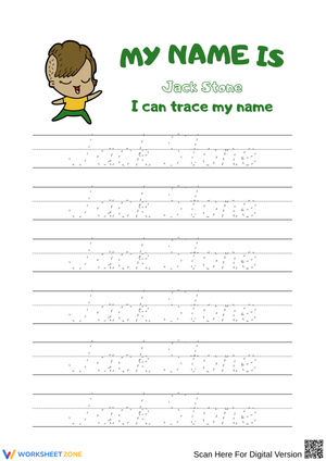 Printable Jack Stone Name Tracing