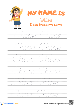 Chloe Name Tracing Worksheet
